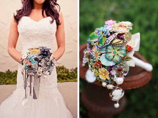 Vintage Brooch Bouquet Alternative Wedding Bouquet DIY wedding ideas