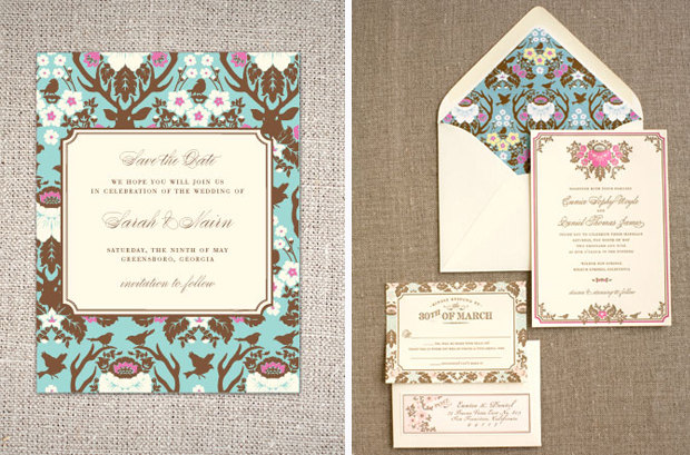 Woodland Damask series available as Wedding invitation from 400 per