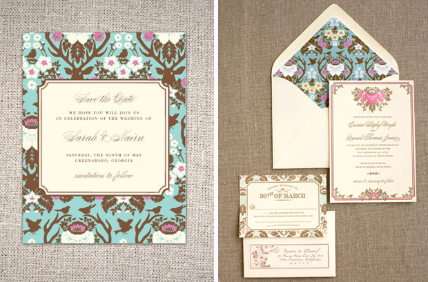 Woodland Damask series available as Wedding invitation from 400 per 