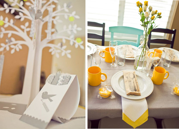 spring table top, yellow flowers, baby shower spring table top, yellow flowers, baby shower