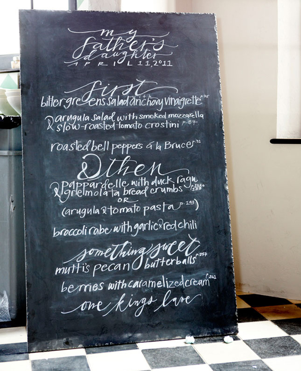 calligraphy chalkboard wedding vow idea