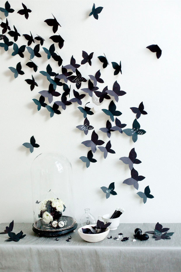 Alternativ wedding guest book I adore this idea a dramatic butterfly art 