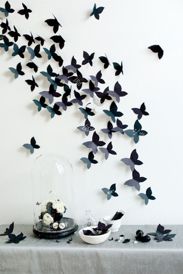 Alternativ wedding guest book I adore this idea a dramatic butterfly art