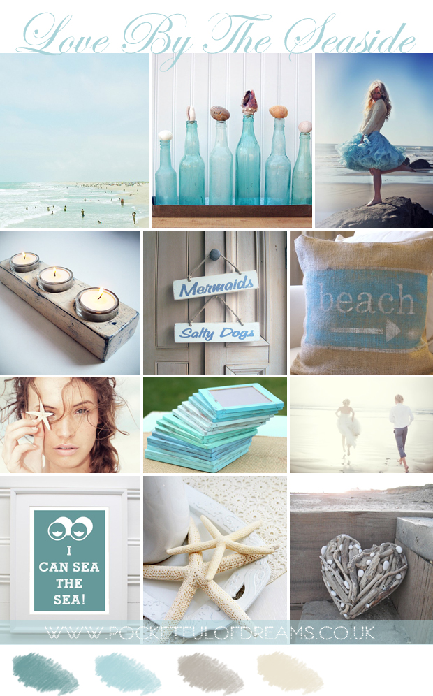 Love by the seaside, Coastal, Beach, Wedding, Inspiration, Mood Board