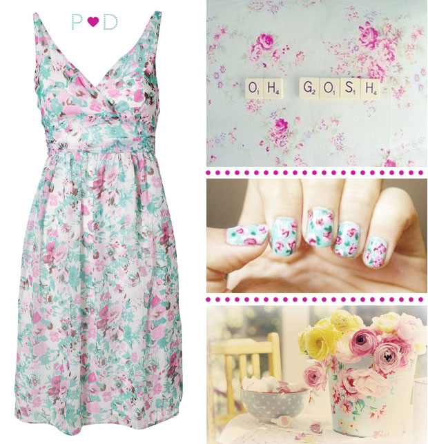 Summer floral look 1 Turquoise and pink Here we have a beautiful Vneck 
