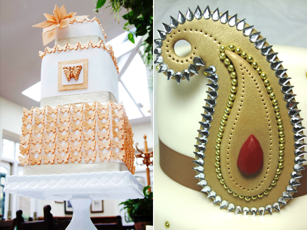wedding Cake gold indian detail seashell Cakes by Beth Food and