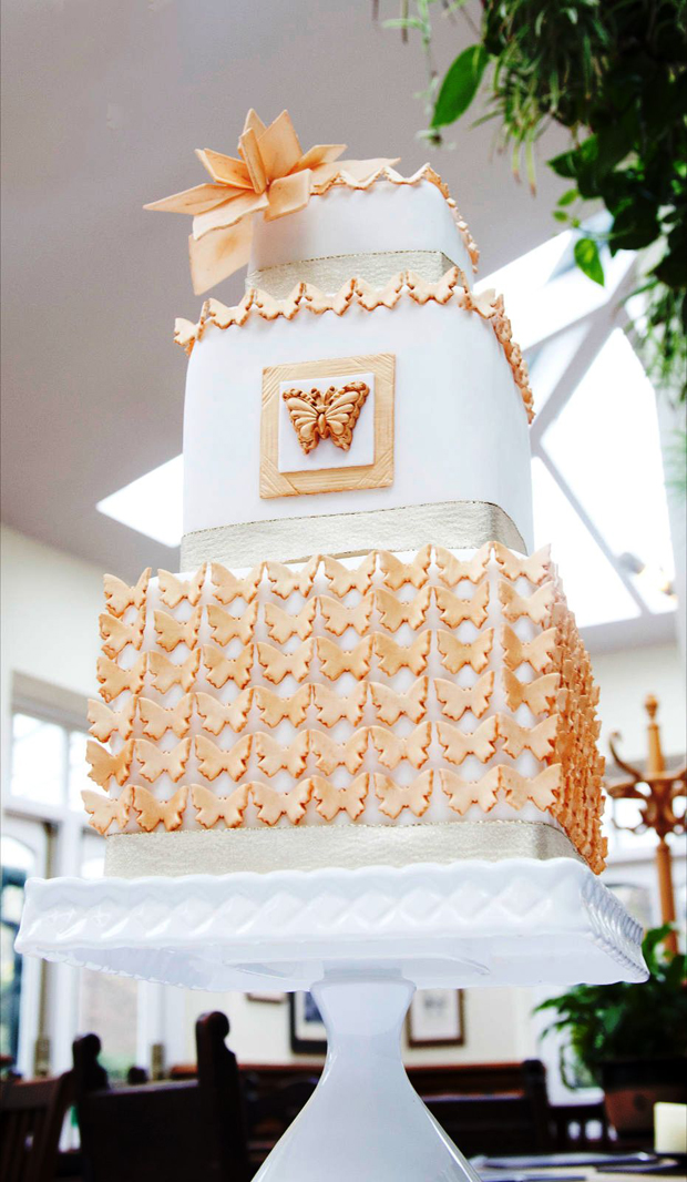 wedding cake cakes by beth gold 3 tier square cake butterfly