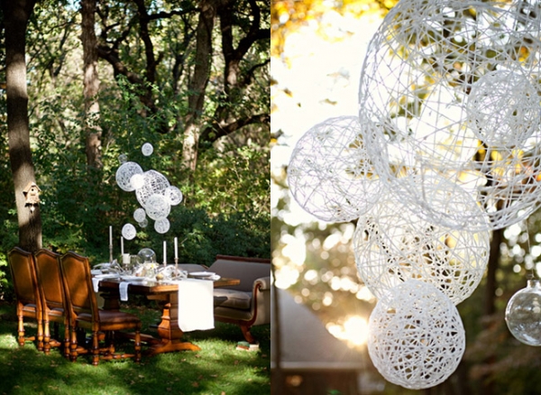 DIY Do it Yourself String Chandeliers Craft Tutorials Wedding Decor