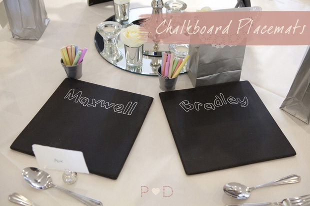 Chalkboard Placemats DIY Do it Yourself Wedding Ideas Decor 