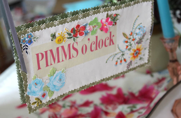 Pimms O'Clock Wedding Reception Sign by Vicky Trainor