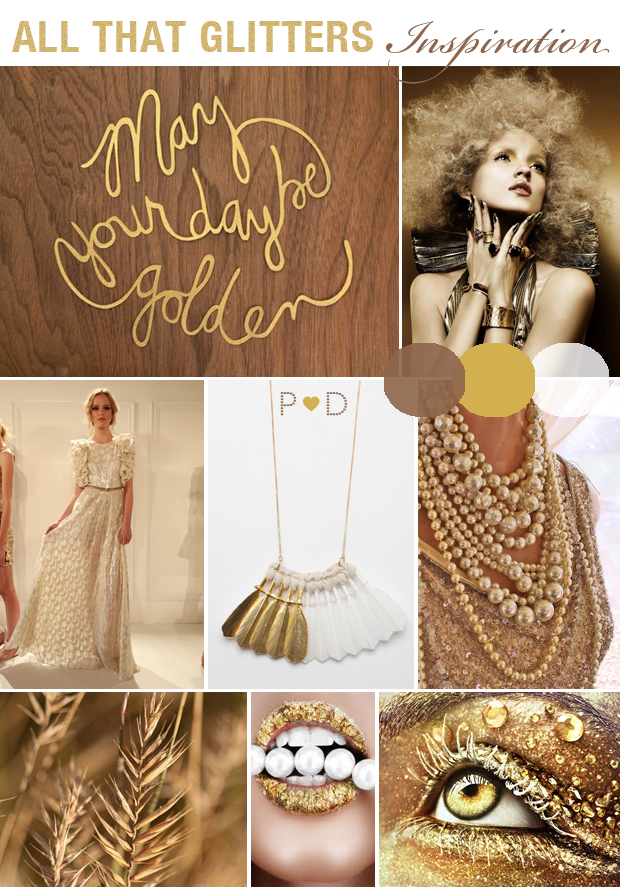 Wedding Inspiration Mood Boards Pocketful of Dreams Gold Golden Gilt