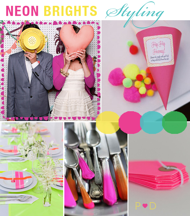 Neon Brights Bright Colours Wedding Inspiration Bridal Inspiration Boards