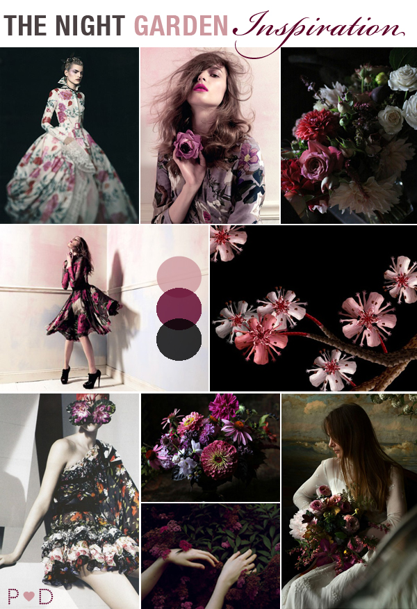 Winter florals Inspiration Winter Wedding Darks Pinks Black Decadent 