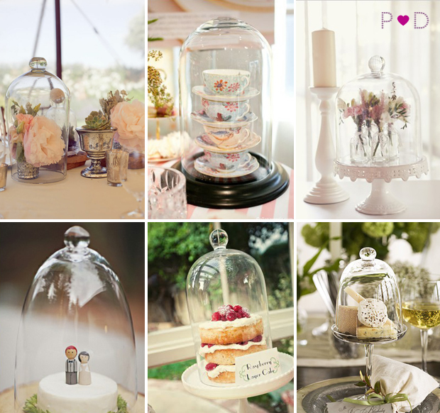 Bell Jar Cloche Wedding Centrepiece Wedding Decor Ideas Flower Display 