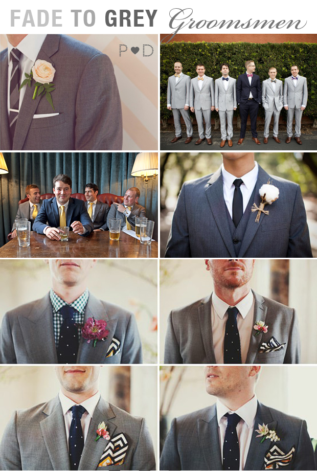 Grey Groomsmen Grey Grooms Grey Suits Grey colour palette 