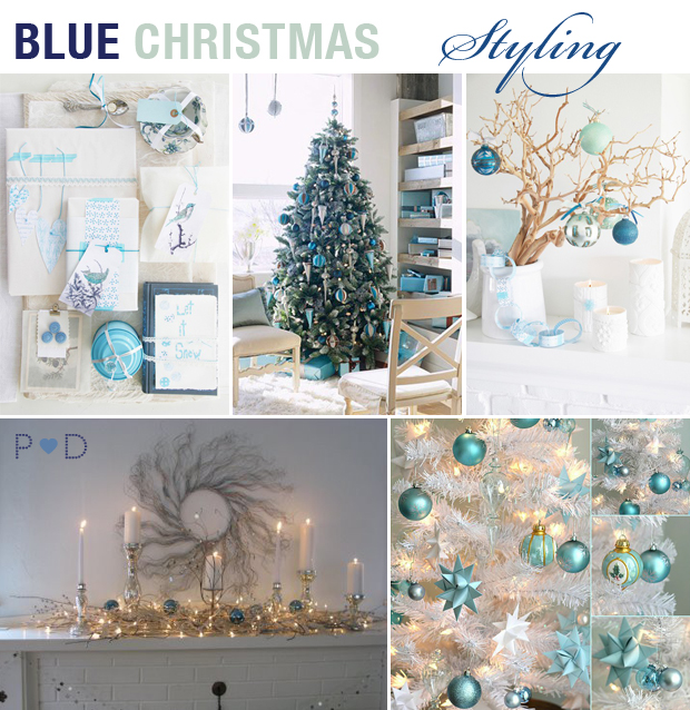 White Christmas Tree Blue Decorating Ideas Christmas inspiration