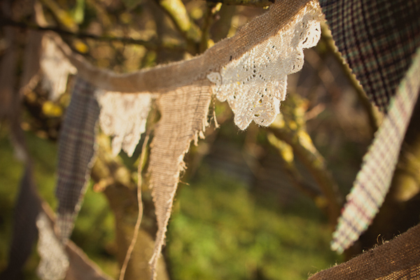 As well as the tableplan I also made some rustic bunting using burlap lace