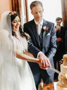 Broughton Hall Luxury Wedding | An elegant, refined, luxury wedding at Broughton Hall in Yorkshire. With subtle 1920's Gatsby influences, an autumnal palette and sumptuously decadent styling. Wedding Planning and Design: Pocketful of Dreams Florals: Swallows and Damsons Stationery: De Winton Paper Co Cake:  Keiron George Photography by: Belle and Beau