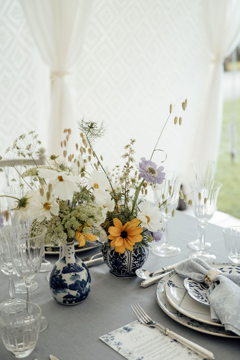 Heckfield Place, Luxury Event, Pocketful of dreams, Event Styling, 60th Birthday, Tablescape, Sunday Brunch Party, Matt Porteous, Kitten Grayson, Skye Gyngell, White and blue party