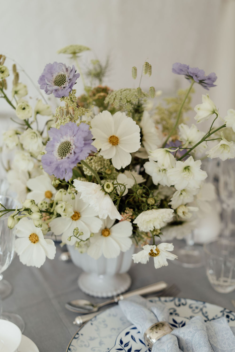 Heckfield Place, Luxury Event, Pocketful of dreams, Event Styling, 60th Birthday, Tablescape, Sunday Brunch Party, Matt Porteous, Kitten Grayson, Skye Gyngell, White and blue party