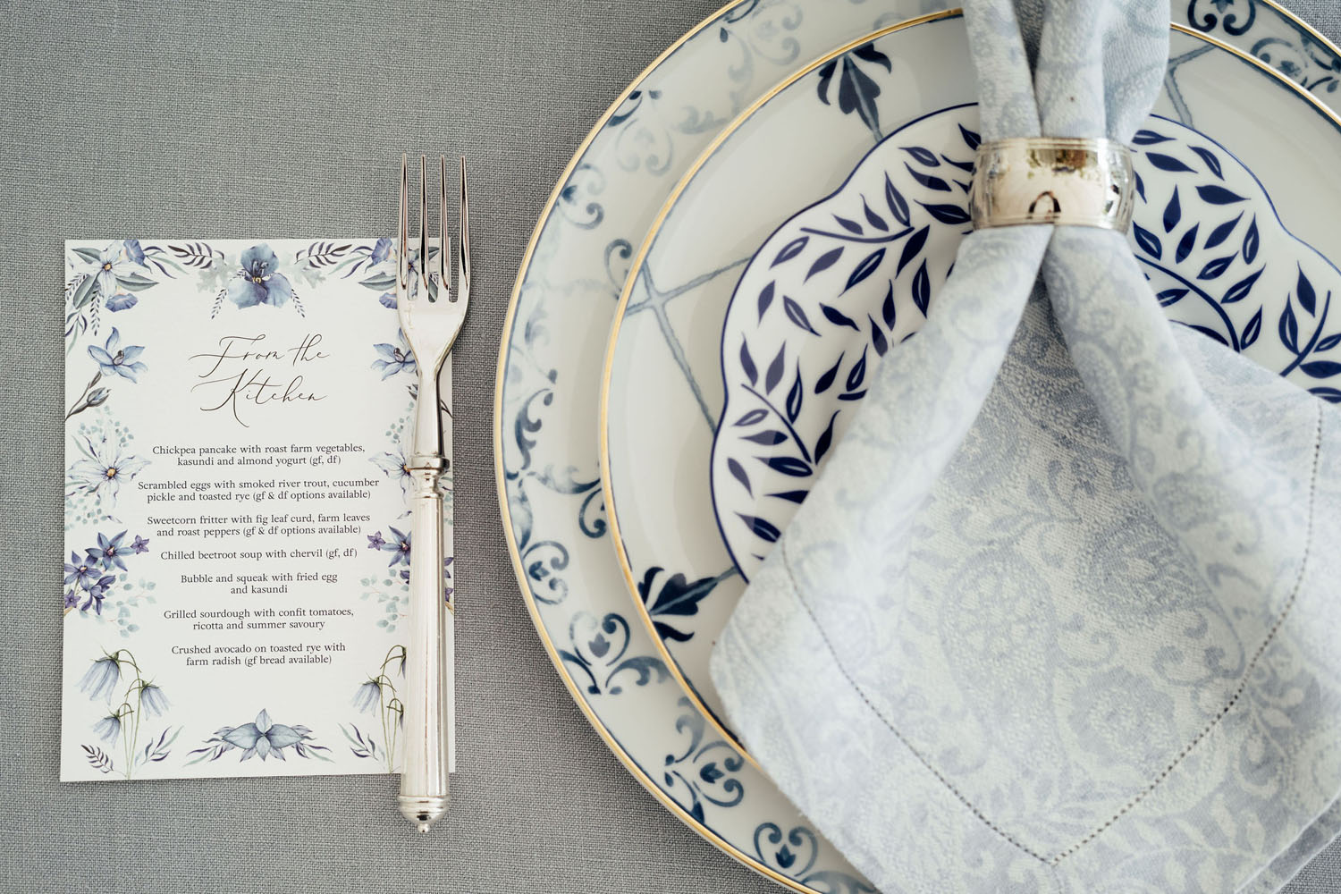 Heckfield Place, Luxury Event, Pocketful of dreams, Event Styling, 60th Birthday, Tablescape, Sunday Brunch Party, Matt Porteous, Kitten Grayson, Skye Gyngell, White and blue party