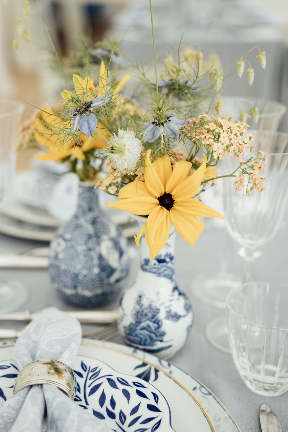 Heckfield Place, Luxury Event, Pocketful of dreams, Event Styling, 60th Birthday, Tablescape, Sunday Brunch Party, Matt Porteous, Kitten Grayson, Skye Gyngell, White and blue party