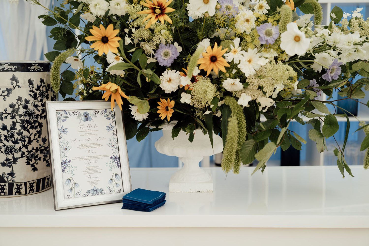 Heckfield Place, Luxury Event, Pocketful of dreams, Event Styling, 60th Birthday, Tablescape, Sunday Brunch Party, Matt Porteous, Kitten Grayson, Skye Gyngell, White and blue party