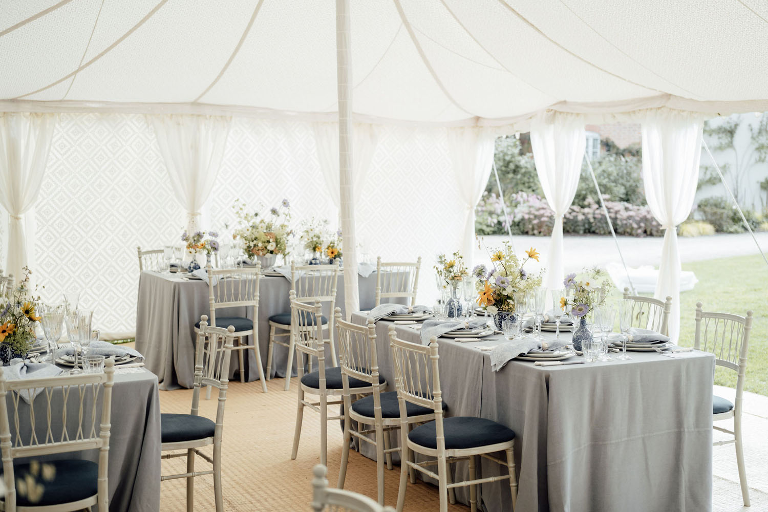 Heckfield Place, Luxury Event, Pocketful of dreams, Event Styling, 60th Birthday, Tablescape, Sunday Brunch Party, Matt Porteous, Kitten Grayson, Skye Gyngell, White and blue party